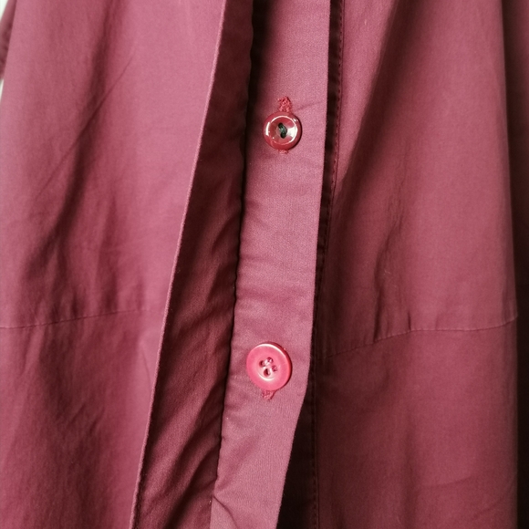 🌰 maroon small stand-up collar 7/10 length sleeves midi dress by MWQR - Picture 6 of 8